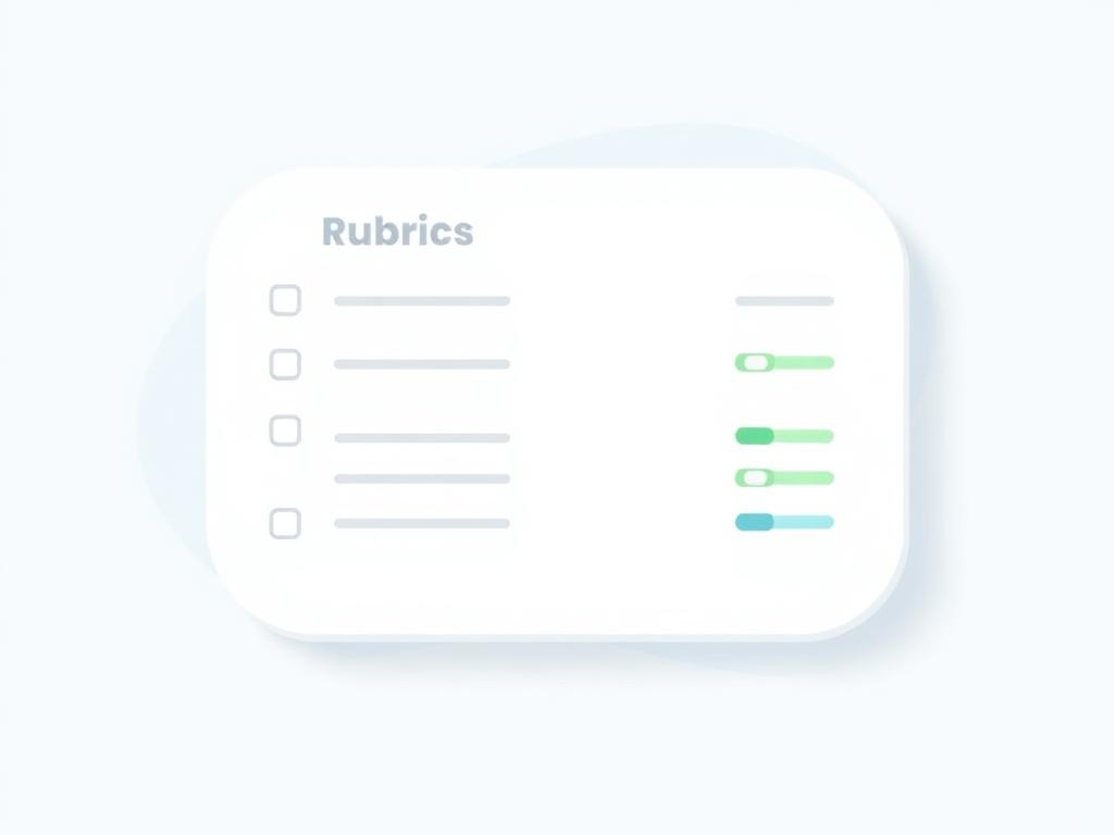 Illustration of a rubric document with grading criteria